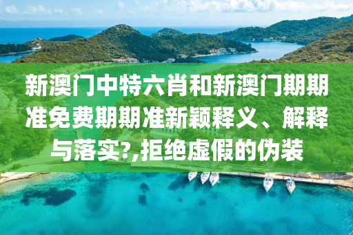 新澳门中特六肖和新澳门期期准免费期期准新颖释义、解释与落实?,拒绝虚假的伪装